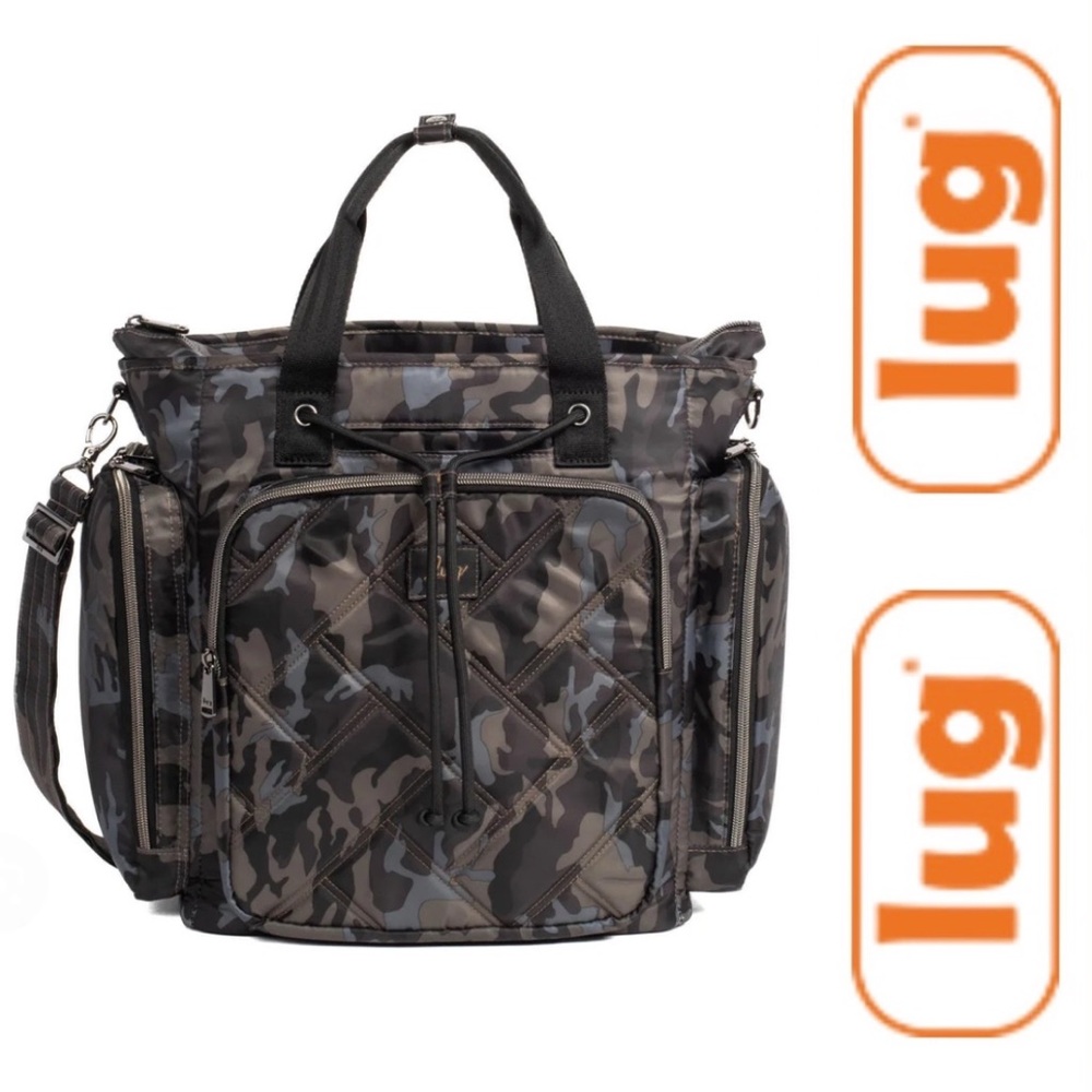 Lug Bustle Camo Midnight Purse Bag Tote Travel Shoulder Pockets Crossbody